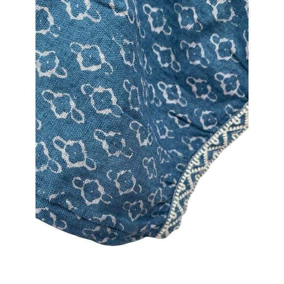 NWT Faherty Carmel Dress Key Largo Blue Linen Size Medium - Picture 5 of 13